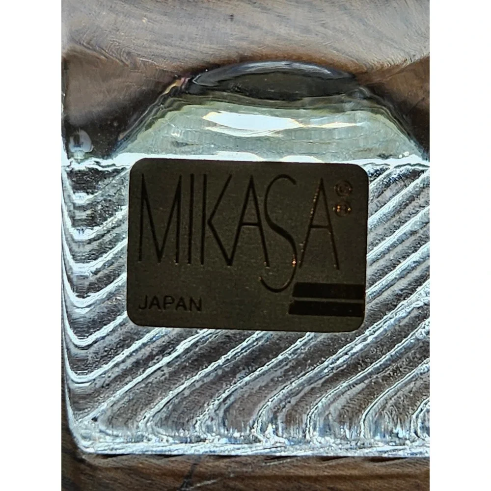 Mikasa‎ Crystal Oval Picture Frame Ribbed Pleated Glass Tabletop Made in Japan